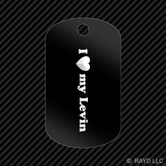 I Love my Levin Keychain GI dog tag engraved many colors Corolla