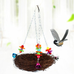 20cm Swing Hanging Chew Toy Pet Birds Rattan Plaited Weave Birds Nest New