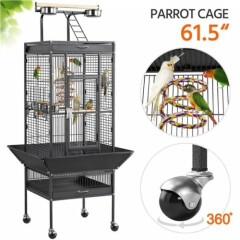61.5" Large Bird Cage Cockatiel Conure Parakeet Lovebird Bird Cage with Playtop