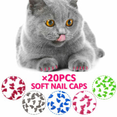 Colorful Soft Nail Caps for Cat Paws,Pet Cat Kitty Soft Claws Covers with Glue