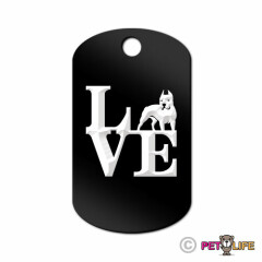 Love Pit Bull Engraved Keychain GI Tag dog park APBT Many Colors