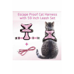 Cat Harness and Leash, Escape Proof Safe Breathable Adjustadle X-Small Pink