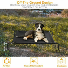 Elevated Dog Bed Lounger Sleep Pet Cat Raised Cot Hammock for Indoor Outdoor US