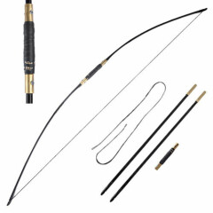 65" English Longbow Takedown 25-70lbs Straight Bow Traditional Archery Hunting