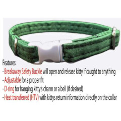 Personalized Cat Collar Safety Breakaway Buckle Adjustable Cotton Cats Kittens