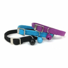 Cattitude Flexi Stretch Safety Cat Collar with Bell - Purple