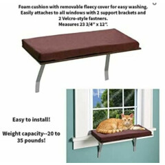 Pawslife Deluxe Window Cat Perch Lookout Removable Cover 24"Wx12"Dx11.5"H 