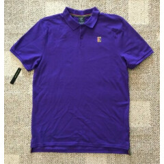 Men's M Slim Fit Nike Court Short Sleeve Tennis Heritage Polo Shirt Purple 