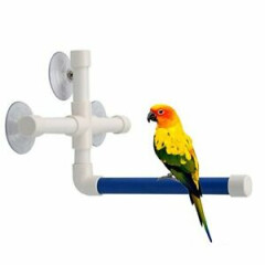 (3 Suction Cups1) Bird Parrot Stand Perch Shower Perch Standing Toy Portable