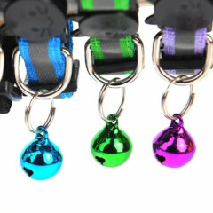 Reflective Colorful Pet Necklace / Collar With Bell & Adjustable Nylon Buckle
