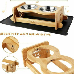Adjustable Elevated Raised Pet Dog/Cat Feeder Bowl Food Water Stand+2 Bowls h 23