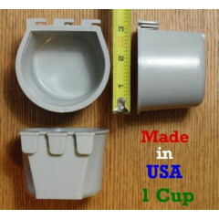 Cage Cups (12pcs) Gray 1 Cup / 8 fl oz Hanging Feed & Water Cage Cups Chickens