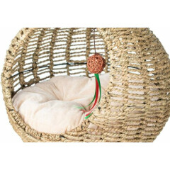 YoSpot Wicker Cat Bed Basket Swinging Pet House Nest for Small Dog Cat