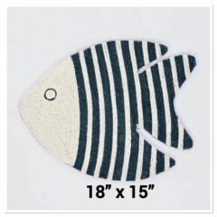 Cat Scratcher Mat, Natural Sisal Fish Shape Cat Scratching Pad, Anti-Slip Rug
