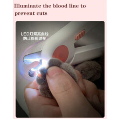 Cat Dog Nail Clippers Blood Proof LED Lamp Nail Set Novice Pet Grooming Supplies