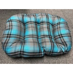 XL EXTRA LARGE teal tartan Cotton Dog Cat Bed Cushion For Inside Basket UK Made