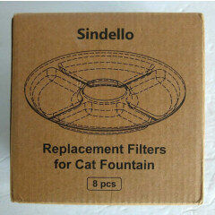 Replacement Filters For Cat Fountain Round (8) Pk By Sindello Damaged Box