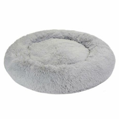 Fur Donut Cuddler Dogs Cats Bed Dog Beds Pet Calming Soft Warmer Dogs Cats Bed