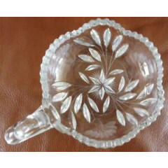 Excellent condition PRESSED GLASS JAM DISH - PERFECT HEAVY CAT DISH BOWL!