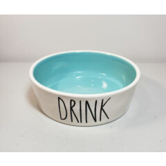 Rae Dunn Magenta Small 5" Pet Food Bowl Cat/Dog Dish DRINK Ivory/Turquoise EUC