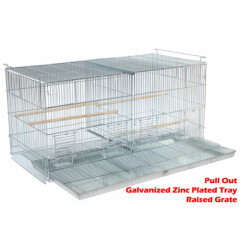 Lot-4 Galvanized Bird Finches Canary Aviary Breeding Cage Divider Rolling Stand 