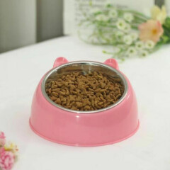 Cat Ear Stainless Steel Pet Feeding or Drinking Kitty Food or Water Dish Bowl
