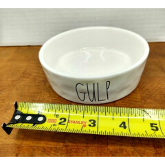 Rae Dunn Gulp 4.3/4" 1.5" Deep White Pet Dog Cat Food Water New No Tag Bowl