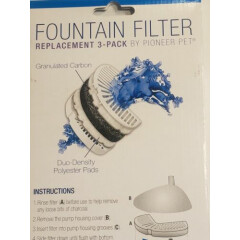 Pet Replacement Filters For Ceramic And Stainless Steel Fountains 3-Pack