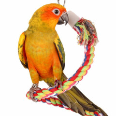 New Parrot Rope Hanging Braided Chew Rope Bird Cockatiel Toy Pet Traini.fa