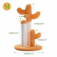 Cute Cactus Pet Cat Tree Toys with Ball Scratching Post for Cat Kitten Climbing 