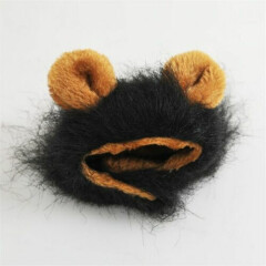 Furry Lion Hair Mane Dog / Cat Hat W/ Ears Cute Costume Headwear Pet Accessory
