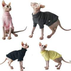 Sphynx Cat Clothes Winter Thick Cotton High Collar Knitwear Hairless Cat Pajamas