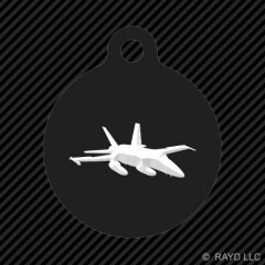 F-18 Hornet Keychain Round with Tab dog engraved many colors F18 Super Hornet