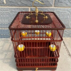 Asian Bird Cage Solid Rosewood Chinese Wooden Pet Nest Home 26x26x30CM