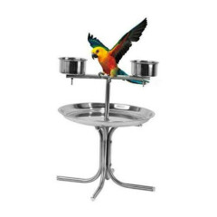  Stainless Steel Bird Play Stand Parrot Playstand Pet Bird Tray Feeder Small