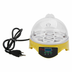 Mini 7 Egg Incubator Hatcher Digital Clear Temperature Control Duck Bird 110V US