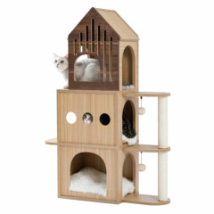 Cat Tree Tower Scratchers Condo House Cat Climbing Gym Scratching Post Furniture