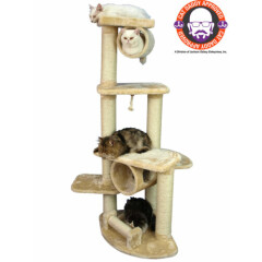 Armarkat 74 " H Press Wood Real Wood Cat Tree With Cured Sisal Posts for Scra...