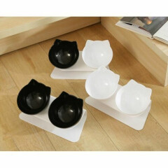 Double Bowls With Raised Stand Non-slip Pet Food And Water Feeder For Cat Dog