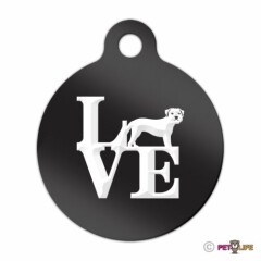 Love Border Terrier Engraved Keychain Round Tag w/tab park Many Colors
