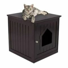 Internet's Best Decorative Cat House & Side Table - Cat Home Nightstand - Indoor