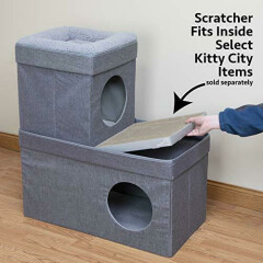 Kitty City Large Cat Bed, Stackable Cat Cube, Indoor Cat House/Cat Condo, Cat