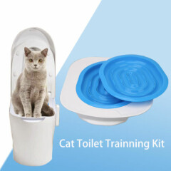 Cat Toilet Training Kit Kitten Litter Tray Plastic Pet WC Mat Clean Seat Pad Pet