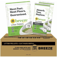Purina Tidy Cats Breeze Cat Litter Pellets Refill W/ Odor Control 7 Lbs + Pads