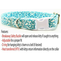 Personalized Cat Collar Safety Breakaway Buckle Adjustable Cotton Cats & Kittens