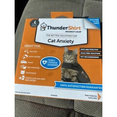 New ThundershirtLarge Heather Grey Cat For Large Cats Calming Wrap Coat Freeship