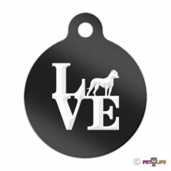 Love Dogo Argentino Engraved Keychain Round Tag w/tab park v2 Many Colors