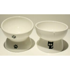 FOREYY Raised Elevated Cat Food and Water Bowl Set 