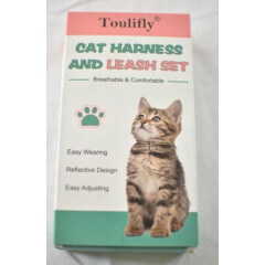 toulifly cat harnes & leash set reflective adjustable size small