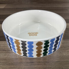 Fringe Studio Designer Ceramic DOG Food & Water Bowl Set Pattern GOOD BEST DOG